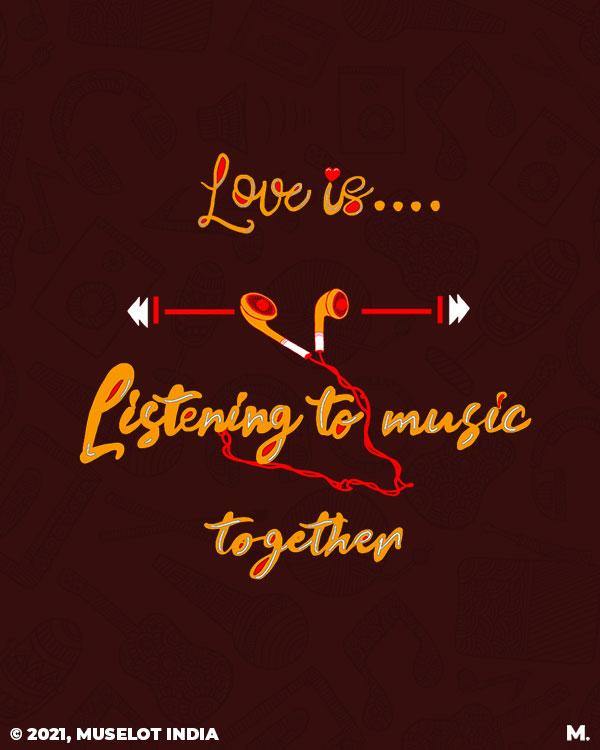 Printed mugs - Love is listening music together  - MUSELOT