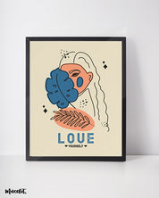 Love yourself modern art framed posters in A3 and A4 sizes at Muselot
