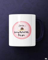 Love is saving last bite for you printed mugs