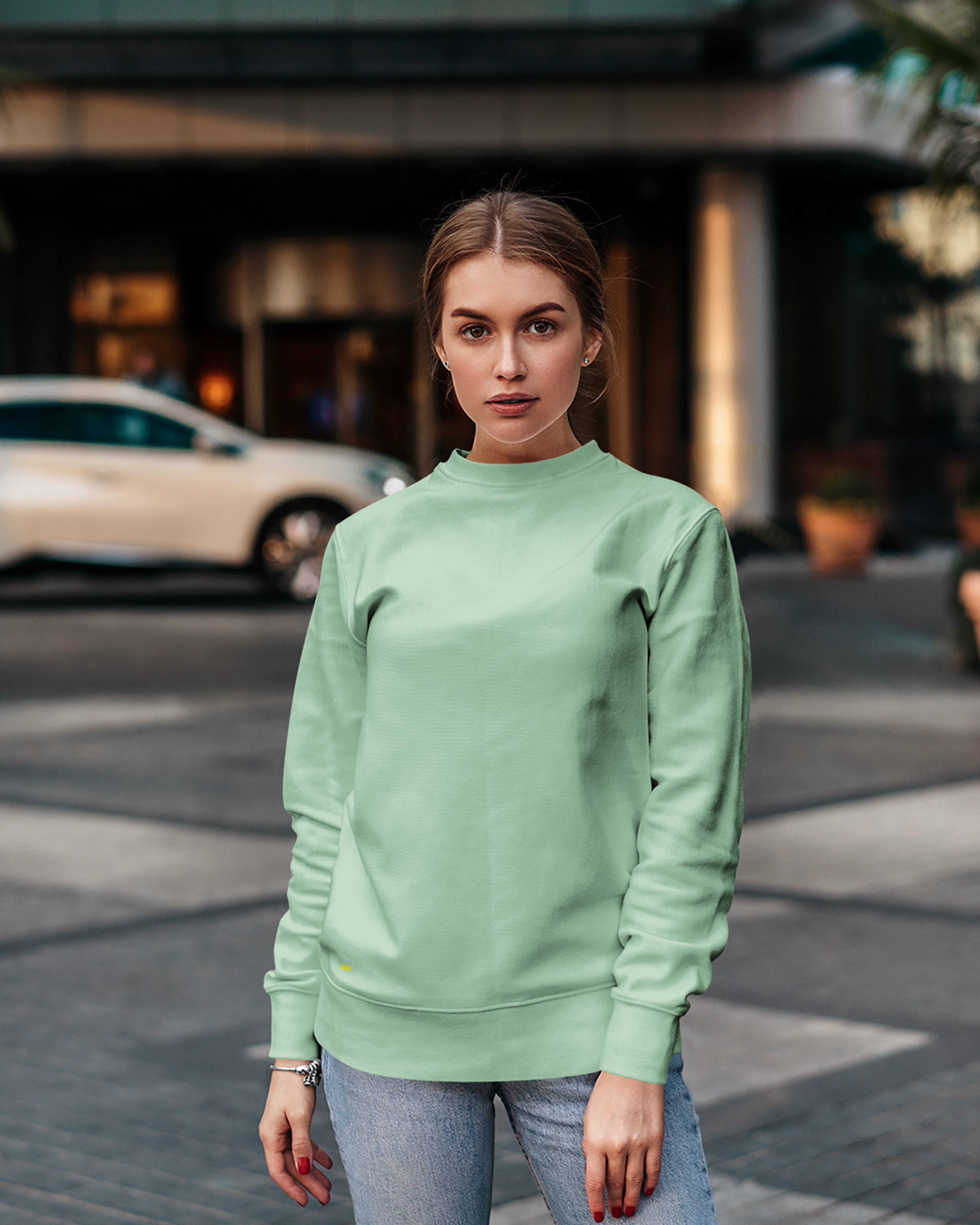 Mint green plain sweatshirt