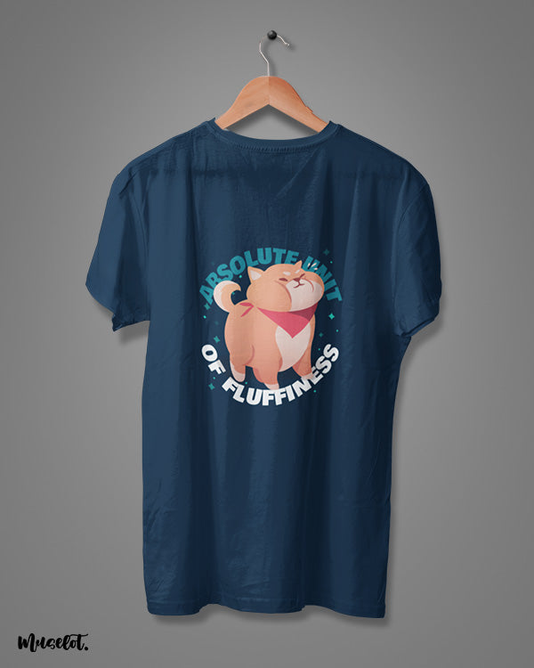 Absolute unit of fluffiness illustrated printed t shirt in navy blue colour at Muselot