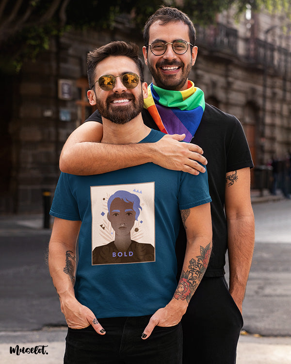 Bold printed t shirts for lgbtq and queer pride 