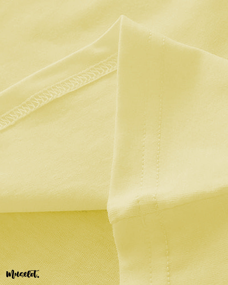 Muselot's butter yellow colour t shirt fabric