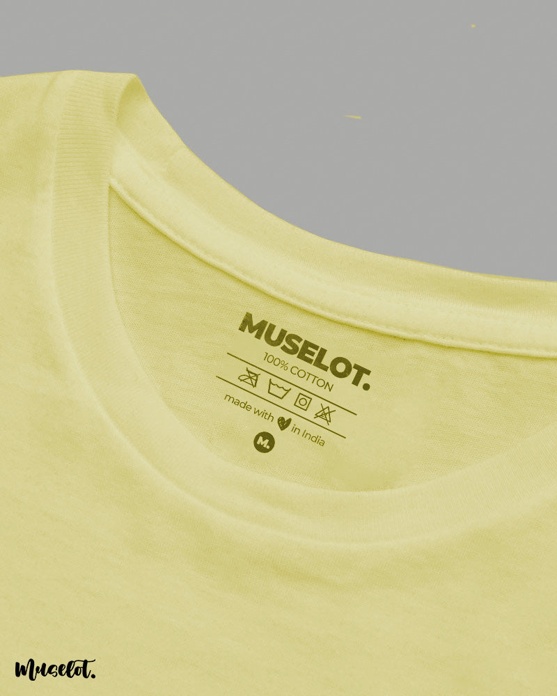 Muselot's butter yellow colour t shirt neck label