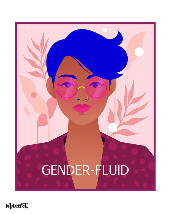 Gender fluid design illustration for LGBTQ+ pride community at Muselot