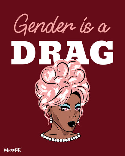 Gender is a drag design illustration at Muselot for LGBTQ+ pride community 