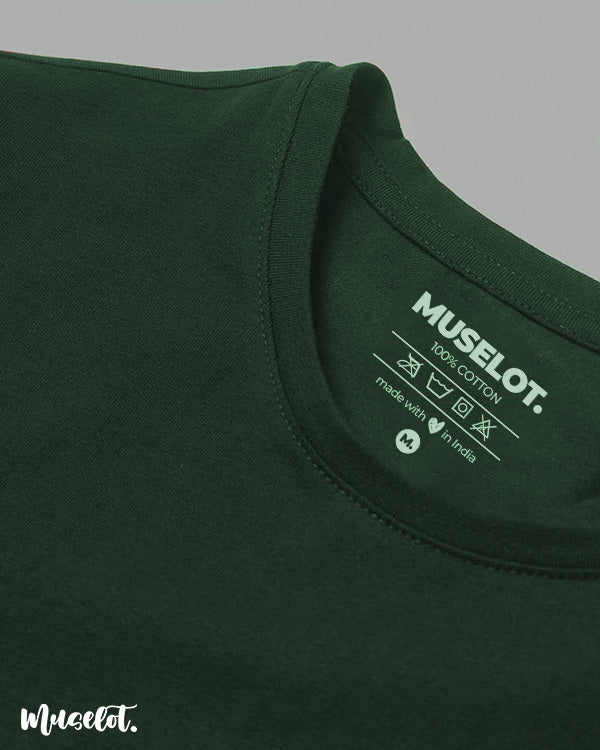 Muselot's olive green t shirt neck label