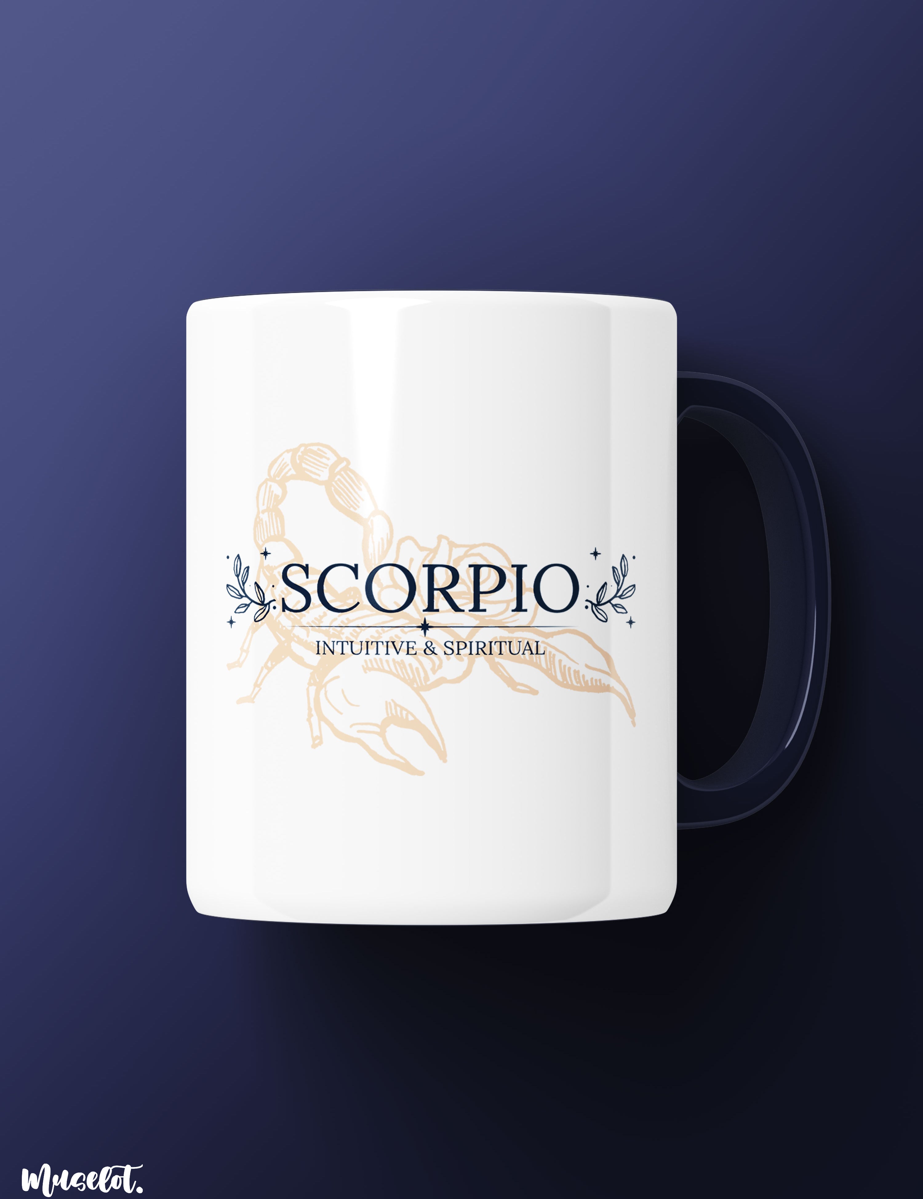 Scorpio - intuitive and spiritual printed mugs online, microwavable and dishwasher safe - Muselot