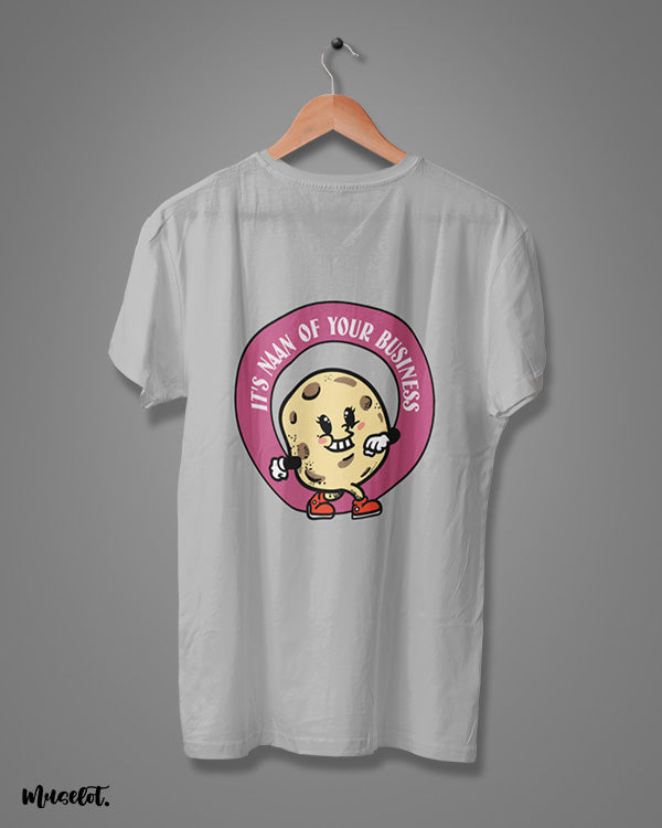 It's naan of your business design illustration printed t shirt for foodies in melange grey by Muselot
