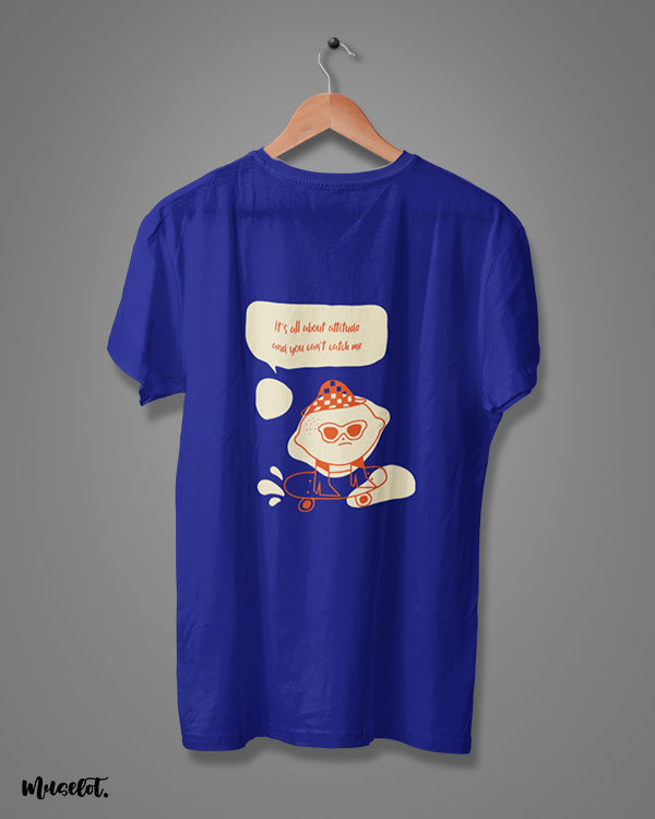 It's all about t shirt illustration printed t shirt at Muselot in royal blue colour