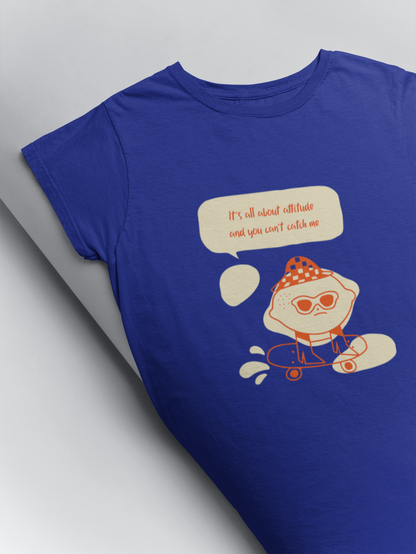 It's all about t shirt illustration printed t shirt at Muselot in royal blue colour