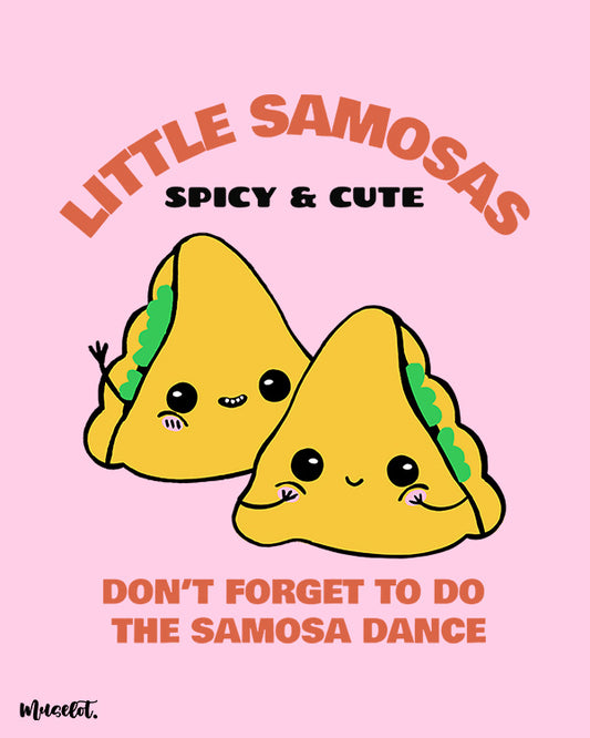 Little samosas spicy and cute design illustration for samosa lovers at Muselot
