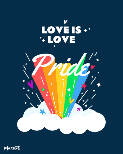 Love is love design illustration for LGBTQ+ pride by Muselot