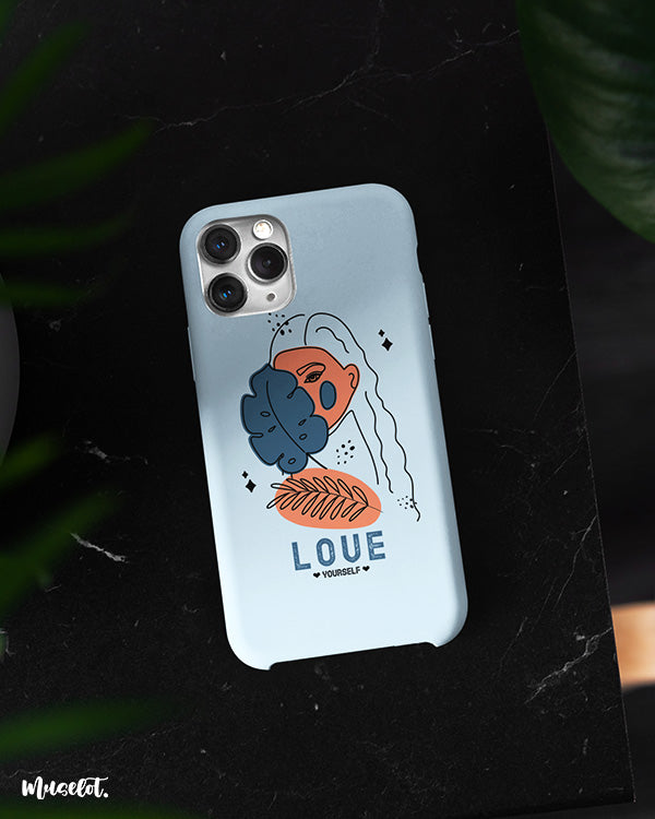 Love yourself illustrated phone cases available for all models of phone brands like apple, samsung, vivo, oppo, realme, google pixel, lenovo, moto, nokia and oneplus.