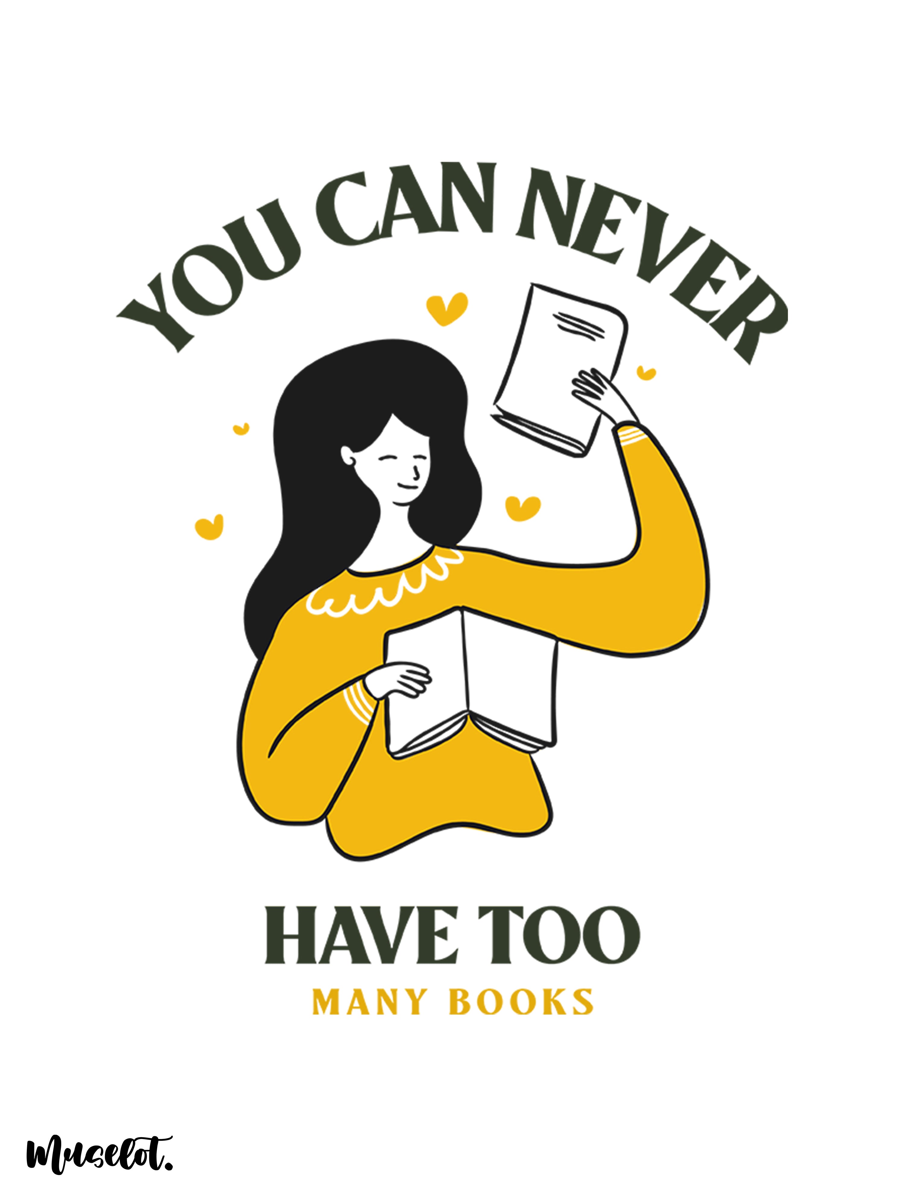You can never have too many books printed white mugs online - Muselot