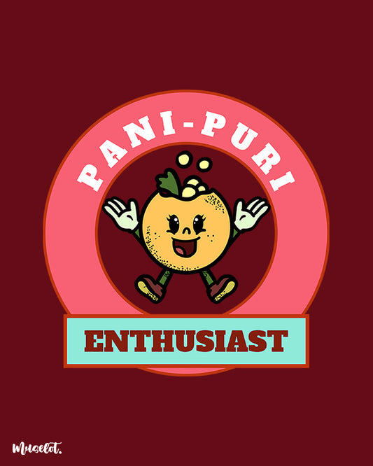 Pani puri enthusiast graphic illustration for pani puri lovers at Muselot 