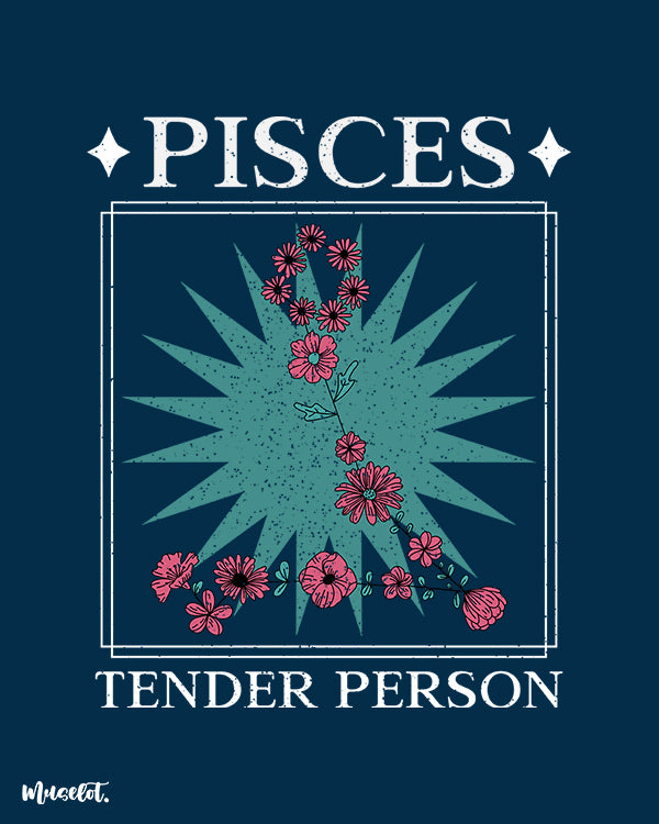 Pisces tender person graphic illustration for pisces zodiac at Muselot