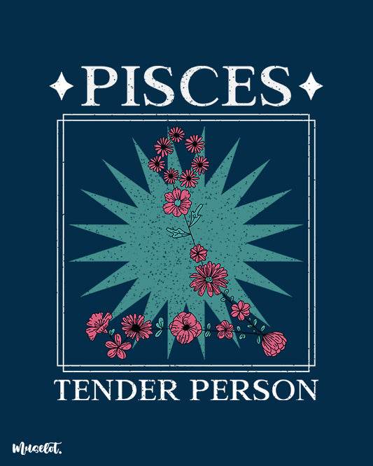 Pisces tender person graphic illustration for pisces zodiac at Muselot