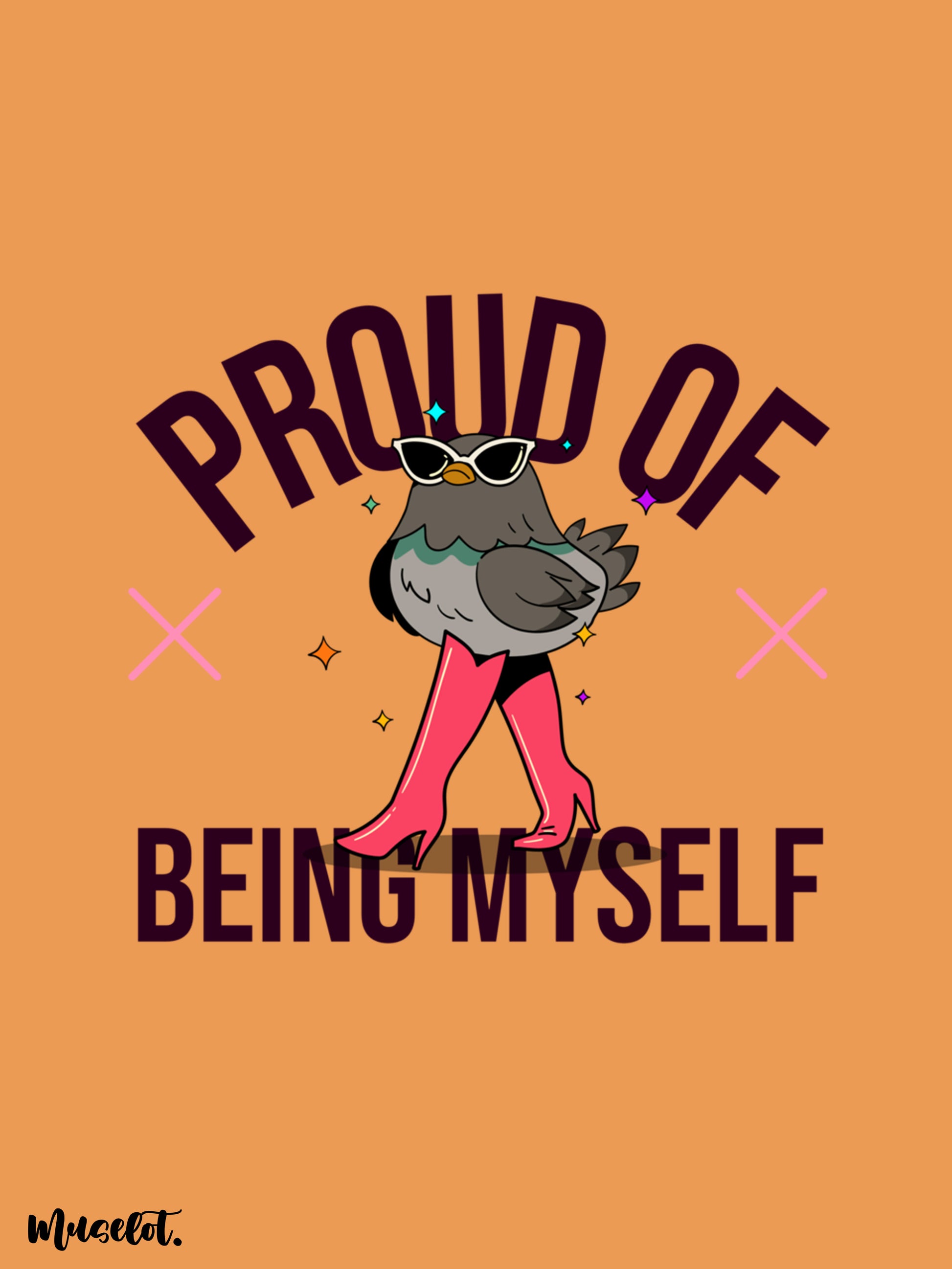 Proud of being myself design illustration for LGBTQ+ pride community at Muselot
