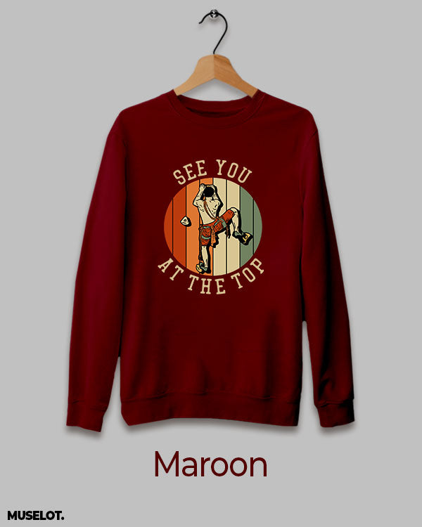 Maroon print on sweatshirt for men and women online who love liking - Muselot