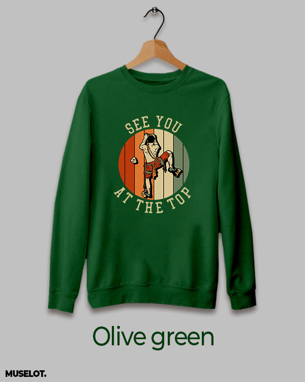 Olive green print on sweatshirt for men and women online who love liking - Muselot