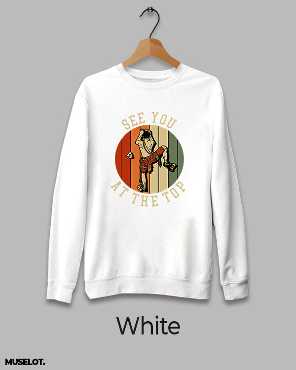 White print on sweatshirt for men and women online who love liking - Muselot