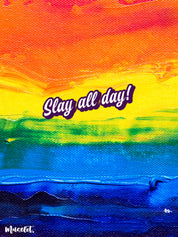 Slay all day phone cases for pride community, available for all models of phone case brands like iPhone, Samsung, Vivo, Oppo, Realme, Nokia, Oneplus, Xiaomi, Lenovo, moto, etc.