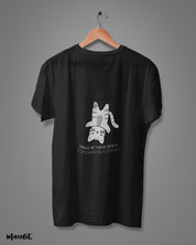 Hang in there baby, tomorrow is friday funny design illustrated graphic t shirt in black at Muselot