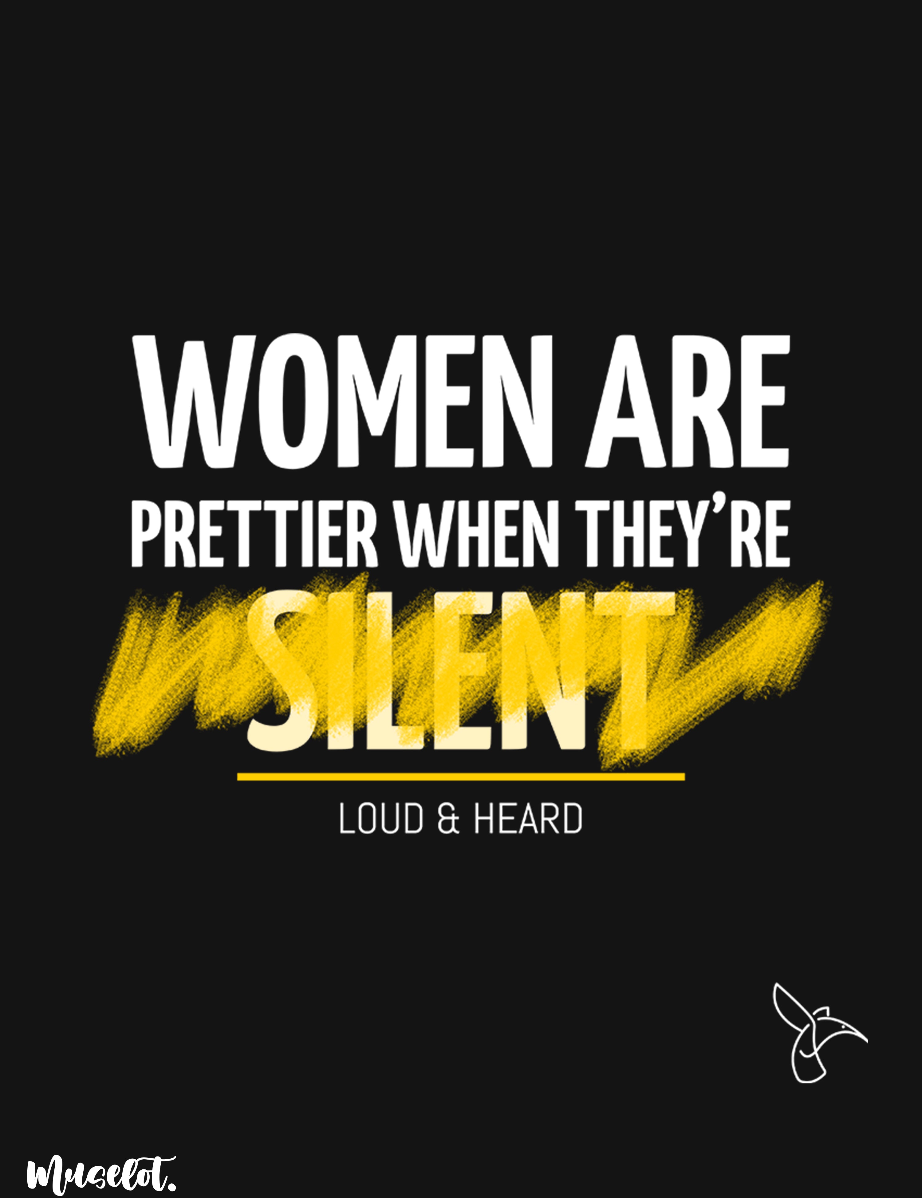 Woman are prettier when loud and heard cropped black t shirt for woman - Muselot