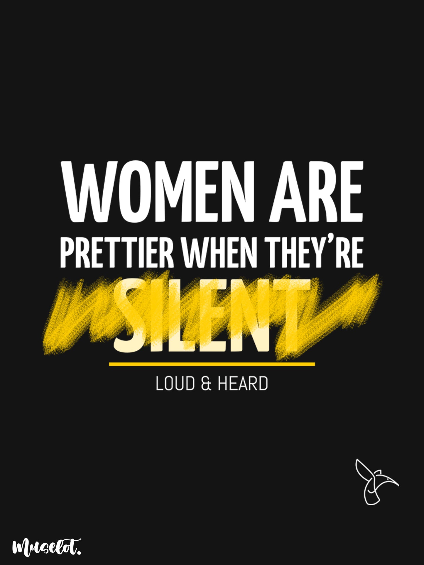 Woman are prettier when loud and heard cropped black t shirt for woman - Muselot