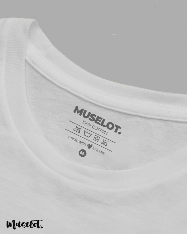 Muselot's white t shirt neck label