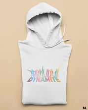Printed white hoodies for BTS fans or ARMY printed with Dynamite  - MUSELOT