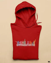 Red printed hoodies for BTS fans or ARMY - Light up like dynamite   - Muselot India