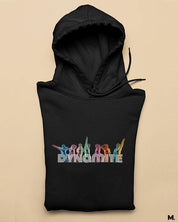 Black printed hoodies for BTS fans or ARMY - Light up like dynamite   - Muselot India