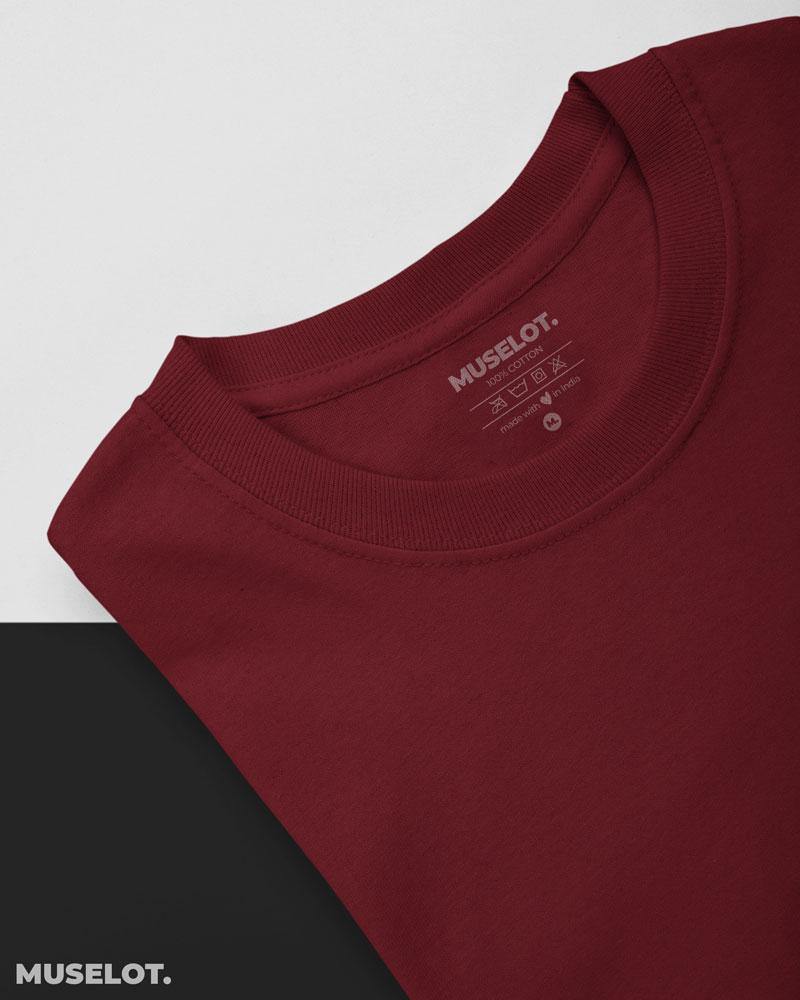 full sleeve t shirts - Maroon t shirt full sleeve  - MUSELOT