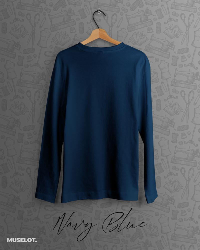 Full sleeve navy blue t shirt