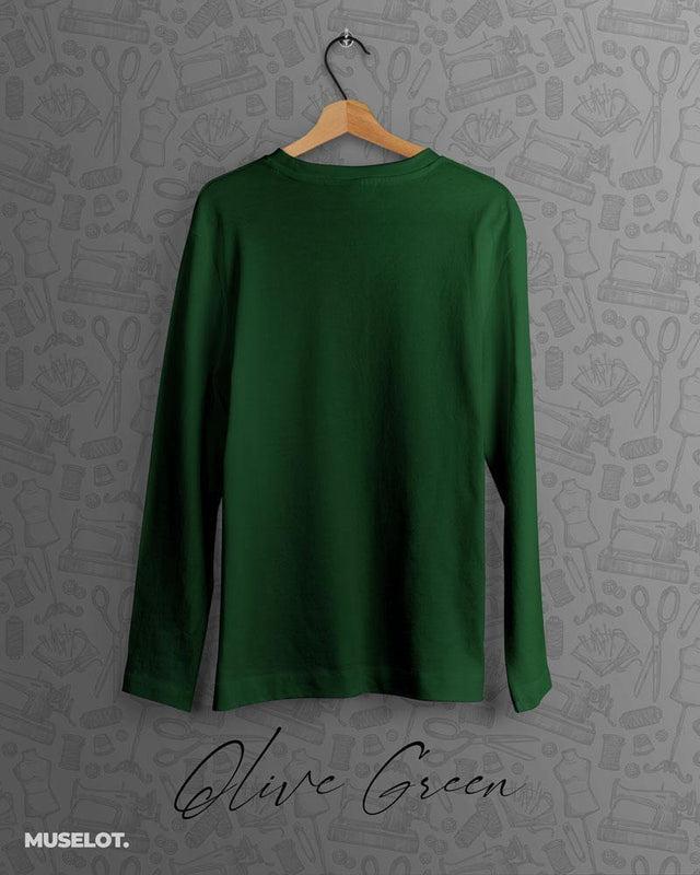 full sleeve t shirts - Full sleeves olive green t shirt  - MUSELOT