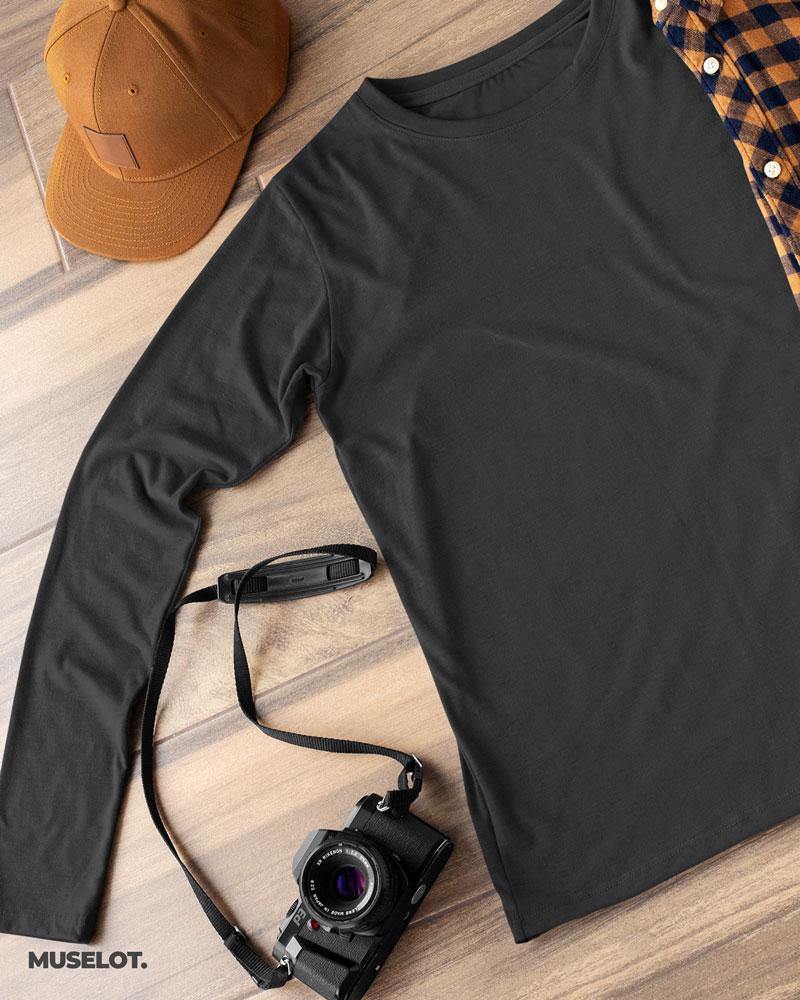 full sleeve t shirts - Full sleeve black t shirt  - MUSELOT