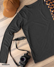 full sleeve t shirts - Full sleeve black t shirt  - MUSELOT