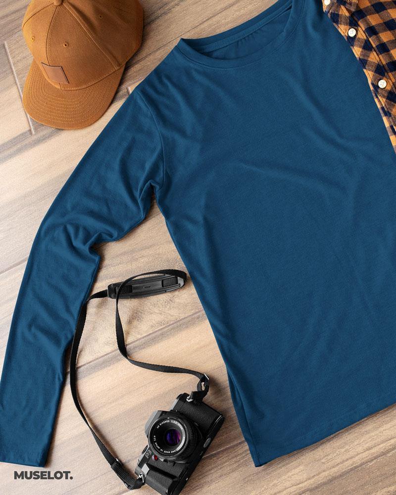 full sleeve t shirts - Full sleeve navy blue t shirt  - MUSELOT