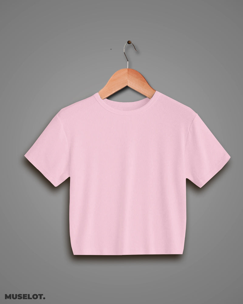 Pink plain cropped t shirt - Main Image