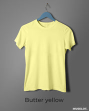 Best branded women's t shirt online - Plain women's yellow t shirt - MUSELOT