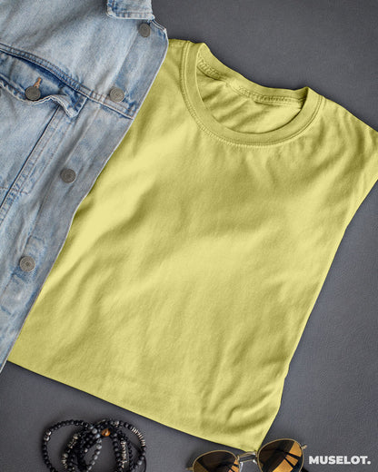 Best branded women's t shirt online - Plain women's yellow t shirt - MUSELOT