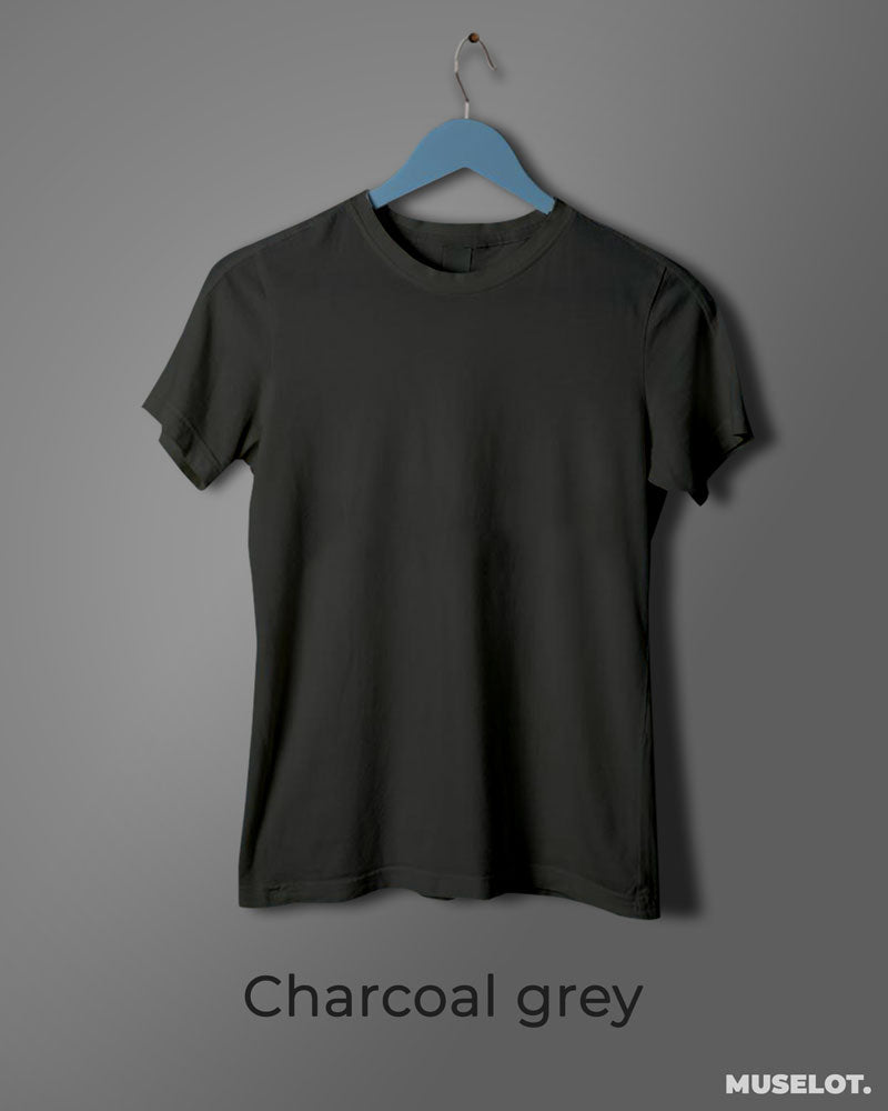 Plain t shirts for women online - Grey plain t shirt for women - Muselot