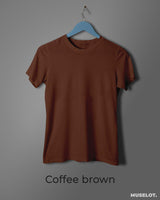 Brown plain women's t shirt