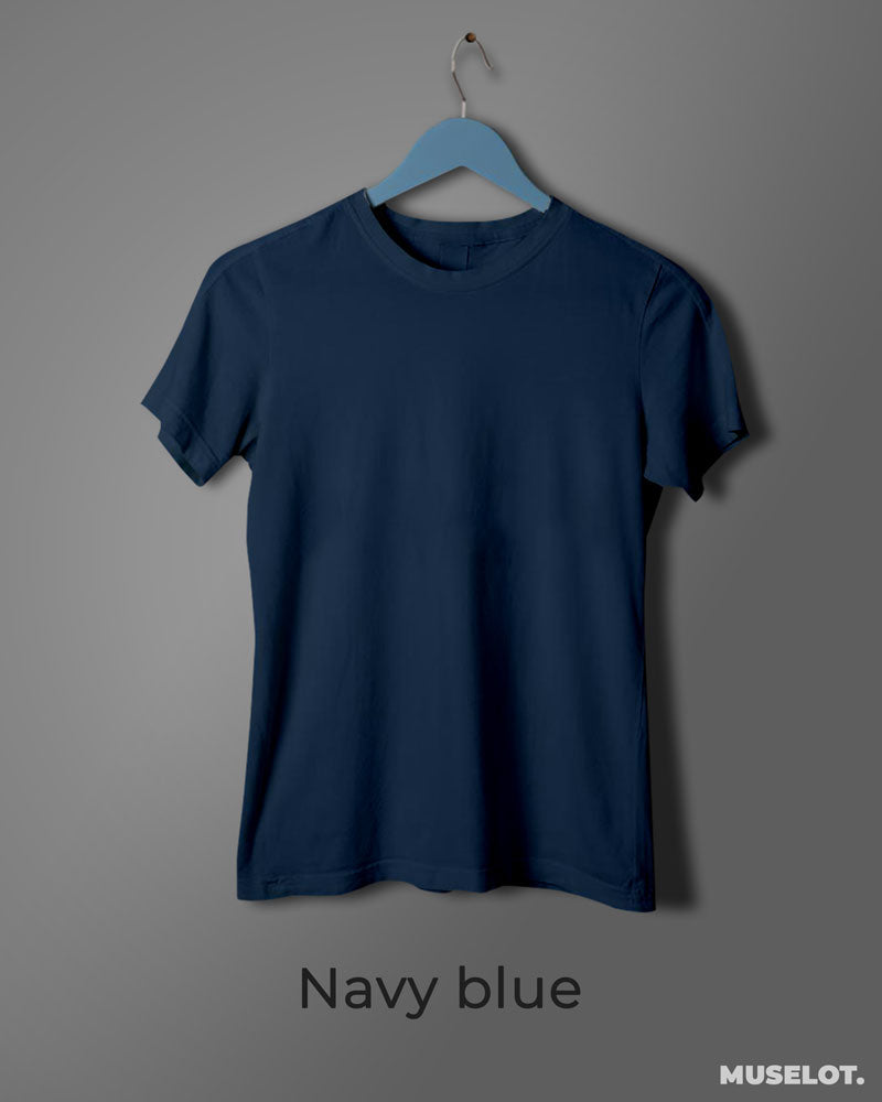 Navy blue plain t shirt for women | Women's t shirt online | Muselot