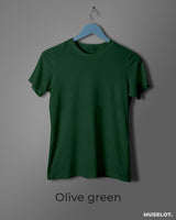 Women's plain olive green t shirt