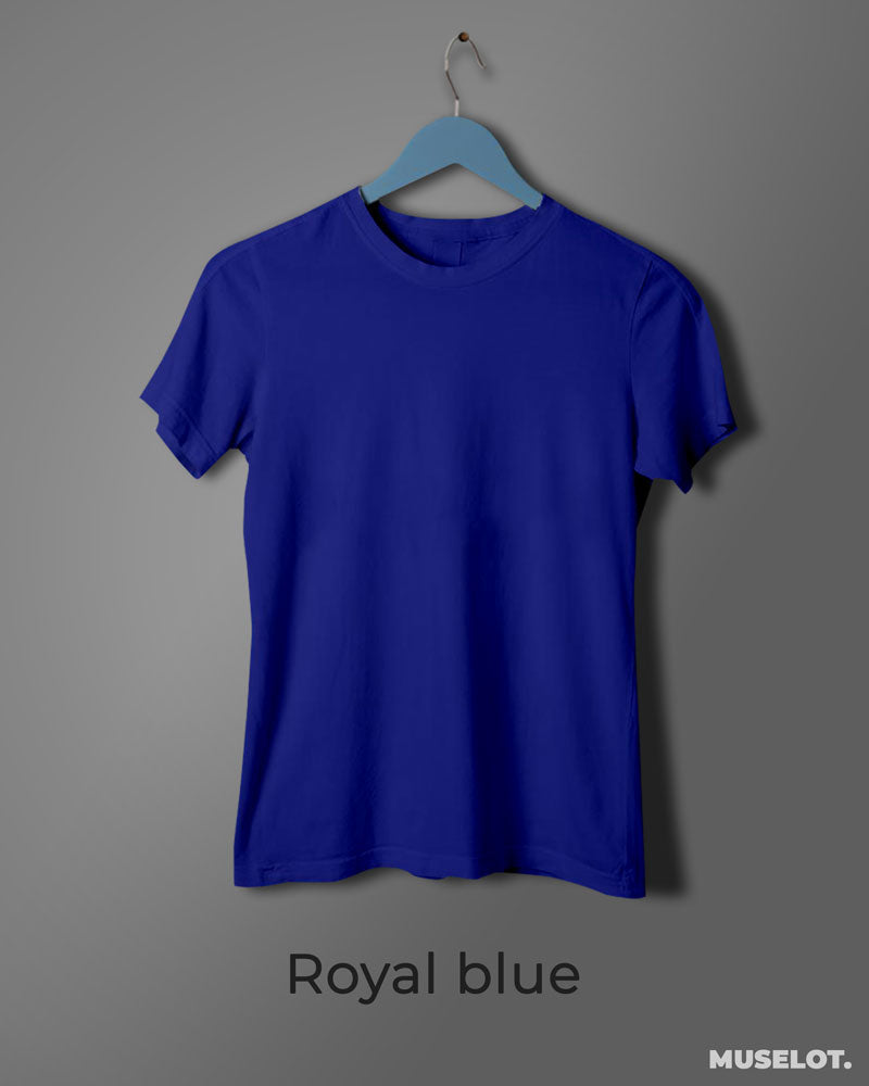 Master the art of simplicity: Your new go-to plain royal blue t