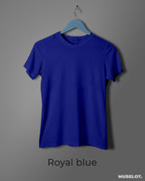 Royal blue plain women's t shirt