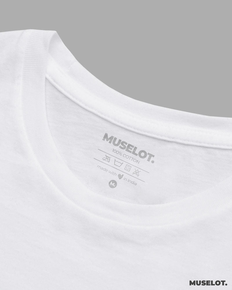 Plain white womens t shirt in round neck and half sleeves - MUSELOT